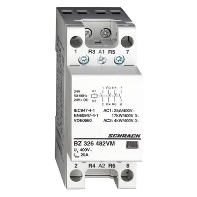 Contactor modular (2UH) 25A, 2ND+2NI, 24Vca&cc