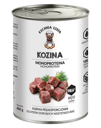 KUCHNIA SZEFA capră conservă monoproteică pentru câini 400 g