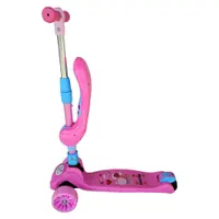 Trotineta pentru copii Novokids Mini Scooter 8010 Roz 2 in 1, cu roti luminoase din silicon, melodii, 3 roti, pliabila, maner reglabil, greutate suportata 50 kg