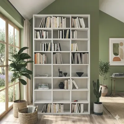 Biblioteca cu 24 de rafturi, design modern, spațiu generos, calitate superioară 101.8 x 16,3 x 178 cm