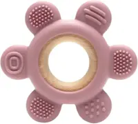 Dispozitiv de dentitie din silicon Lorelli Premium - Floare, Deep Pink