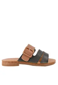 Papuci casual - dama - XA60016A negru - piele naturala - Negru