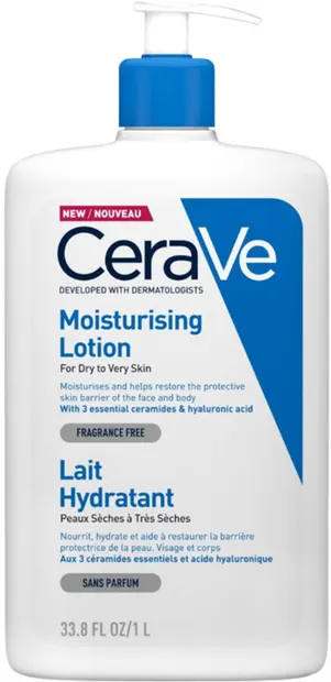 CeraVe Loțiune hidratantă pentru față și corp, 1000 ml (Limitat)