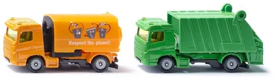 Set de jocuri Siku - Masina de curatat si camion de gunoi