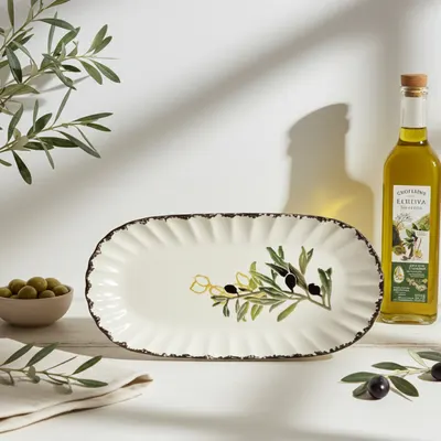 Platou ceramic Morello - Olive, 29 x 15.5 cm