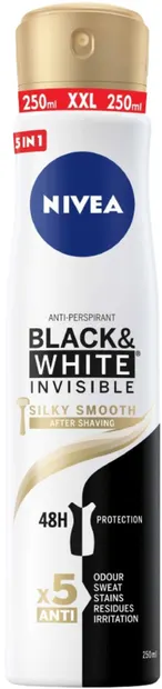 Nivea Spray deodorant Black & White, Silky Smooth, 250 ml