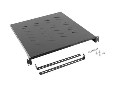Poliță fixă 19" 1U / 483x500 mm, max. 25 kg, negru