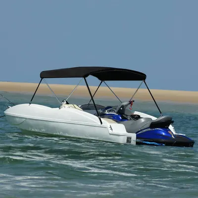 vidaXL Parasolar barcă Bimini cu 2 arcuri, negru, 180x130x110 cm