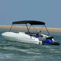 vidaXL Parasolar barcă Bimini cu 2 arcuri, negru, 180x130x110 cm