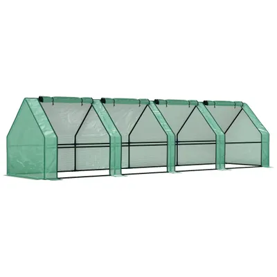 Outsunny Mini Seră Portable Tunel pentru Creșterea Plantelor și Florilor cu Uși Rulabile cu Fermoar, Verde | Aosom Romania