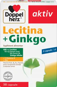 Lecitina + Ginkgo, Doppelherz Aktiv | 30 capsule