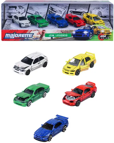 Set mașinuțe Majorette - JDM Legends, 5 buc, 1:64