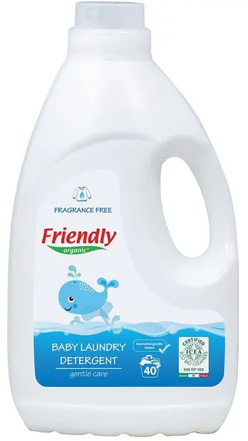 Detergent pentru spălare Friendly Organic - Pentru hăinuțe de bebeluși, fără parfum, 2 l