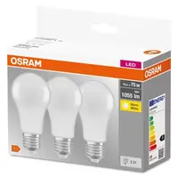 Set 3 becuri A75 E27 10W 1055 lm, lumina calda Osram 4058075819436