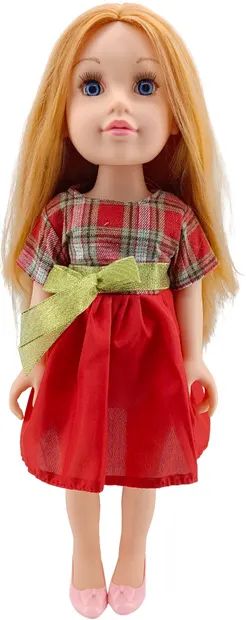 Păpuşă Moni Toys - Darling Doll, cu o rochie roșie și păr roșu, 46 cm