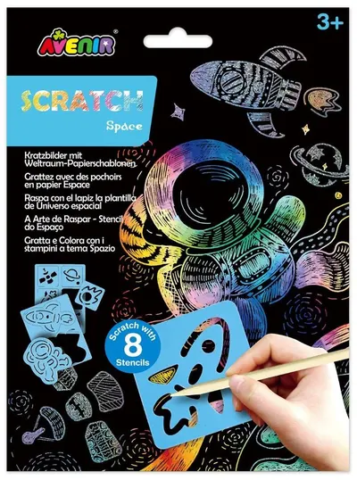 Șabloane Scratch Avenir - Cosmos, 8 șabloane, 2 foi