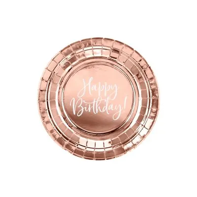 Farfurii happy birthday rose gold 18 cm