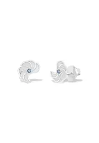 Cercei OCEAN FLOWERS cu diamante naturale albastre - aur alb 14K
