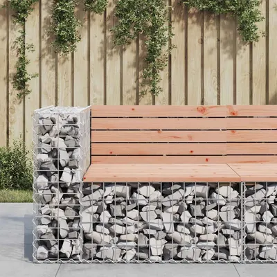 vidaXL Bancă de grădină design gabion 92x71x65,5 cm lemn masiv Douglas