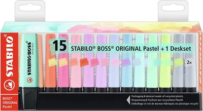 Set textmarkere Stabilo Boss Original - Pastel, 15 culori
