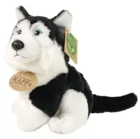 Jucărie de plus Rappa Eco Friends -Husky, 16 cm, negru