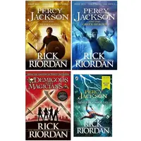 Rick Riordan Collection 4 Books Set (Percy Jackson and the Greek Gods, Percy Jackson and the Greek Heroes, Demigods & Magicians, Percy Jackson and the Singer of Apollo)