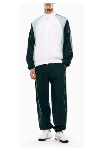 Trening barbati TENNIS PRO M T-SUIT T-TOP FZ CH PL ST COLORBLOCK - Poliester - Verde