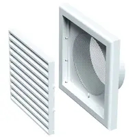 Grila dreptunghiulara cu manson diam 125mm, 187x187mm
