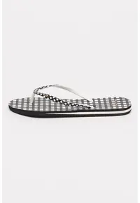 Papuci flip-flop cu talpa cu imprimeu Portofino - Negru/Alb murdar