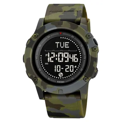 Ceas Militar Digital SKMEI 2639 Army Camuflaj - Pedometru, Busolă și Rezistență 50M