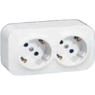 Priza dubla 16 A - 250 VA, 2x 2P fara protectie pentru copii, ivoar