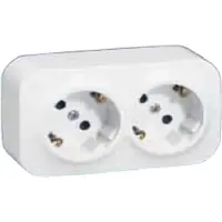Priza dubla 16 A - 250 VA, 2x 2P fara protectie pentru copii, ivoar