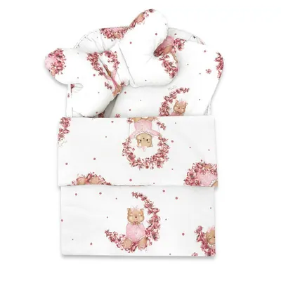 Set 4 in 1 Cosulet bebelus MimiNu, Baby Cocoon 75x55 cm, husa bumbac, din bumbac, cu paturica 50x70 cm si salteluta