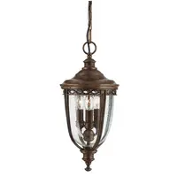 Lampa suspendata English Bridle 3 Light Medium Chain Lantern – British Bronze