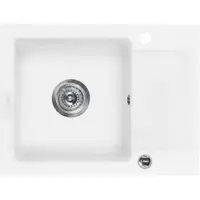 Chiuveta bucatarie compozit cu picurator alb mat 58 cm Deante Zorba