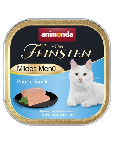 ANIMONDA Vom Feinsten Mild Menü hrană umedă tip pate pentru pisici cu curcan și păstrăv 100 g