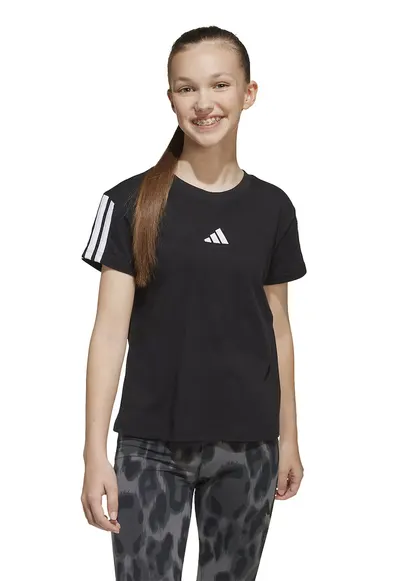 Tricou din bumbac cu broderie logo - Negru