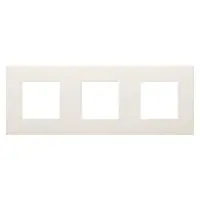 Placa Ornament Dahlia - in Technopolymer - 3 Modul Horizontal/vertical - Ivory