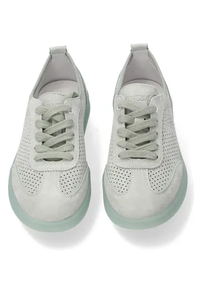 Pantofi sport uni de piele cu perforatii