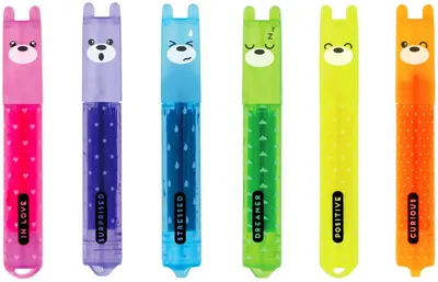 Set mini markere Legami - Teddy's Mood, 6 bucăți