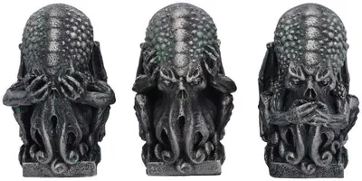 Set de statuete Nemesis Now Books: Cthulhu - Three Wise Cthulhu, 7 cm