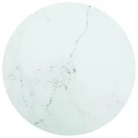 vidaXL Blat masă alb Ø80x1 cm sticlă securizată cu design de marmură