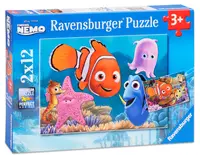 Puzzle Ravensburger din 2 x 12 de piese - Nemo si prietenii