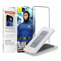 Folie de protectie Ecran Blueo Crystal Anti-Scratch Applicator pentru Apple iPhone 16 Pro Max, Sticla Securizata, Full Glue, Neagra