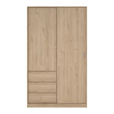 Șifonier în culoare naturală cu aspect de lemn de stejar cu ușă glisantă 119x200x60 cm Naia – Tvilum