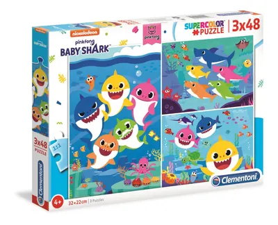 Puzzle 3x48 piese Clementoni Baby Shark