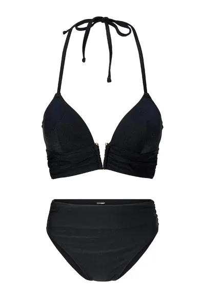 Costum de baie din doua piese - cu sutien cu burete - Negru