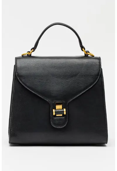 Geanta din piele cu maner Grace - Negru