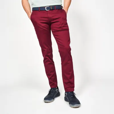 Pantalon chino golf bumbac MW500 Bordo Bărbați