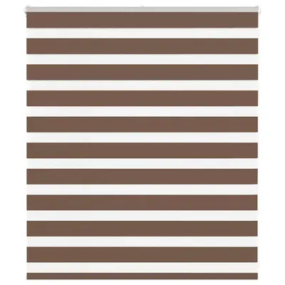 vidaXL Jaluzea tip zebra maro lățime țesătură 125,9 cm poliester